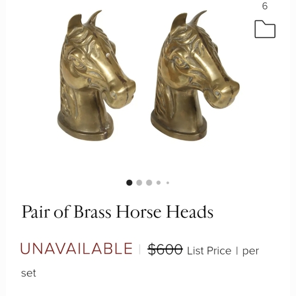 Mid-Century c.1950 Hollywood Regency English Pairing of Brass Horsehead Bookends - Picture 4 of 4
